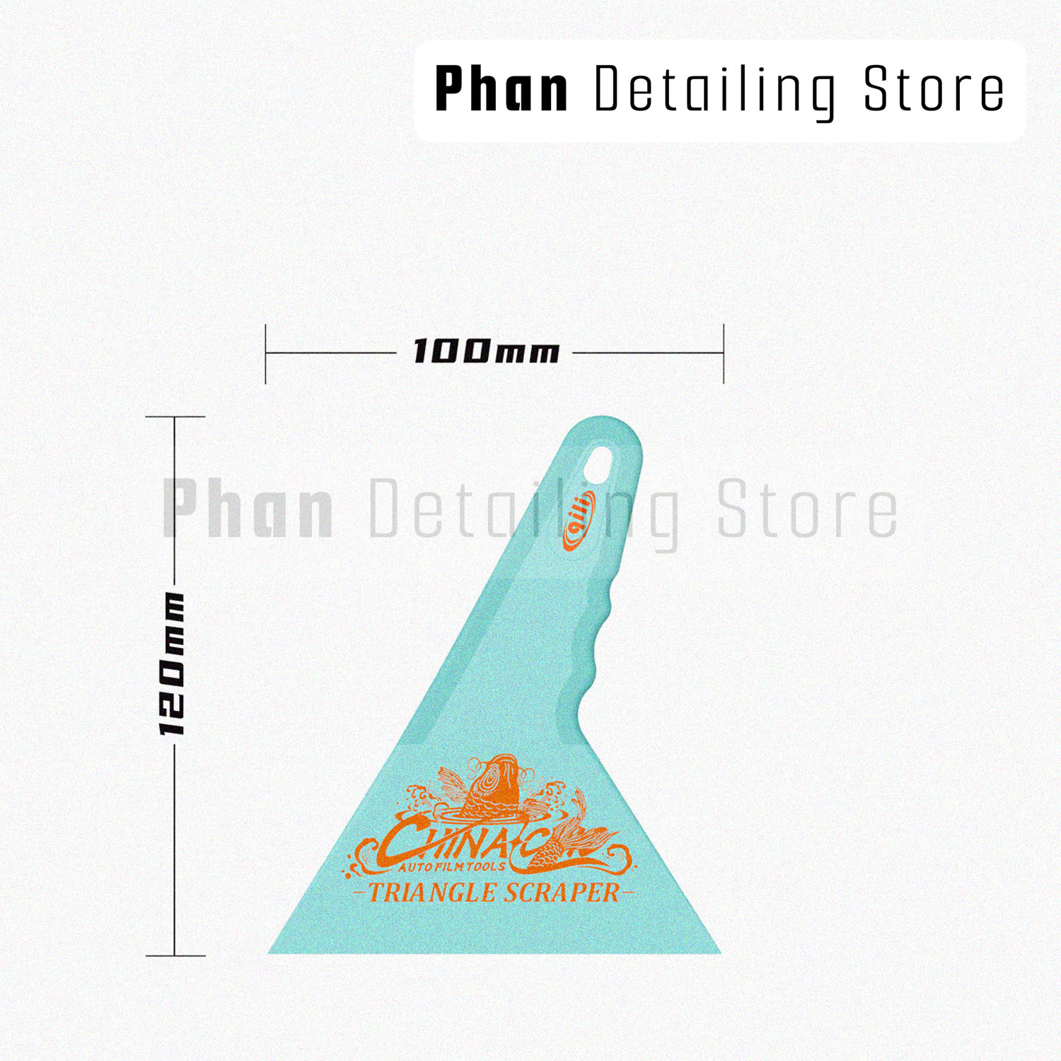 Gạt Nhựa Tam Giác Dán Film Qili Size Nhỏ " Màu Xanh "