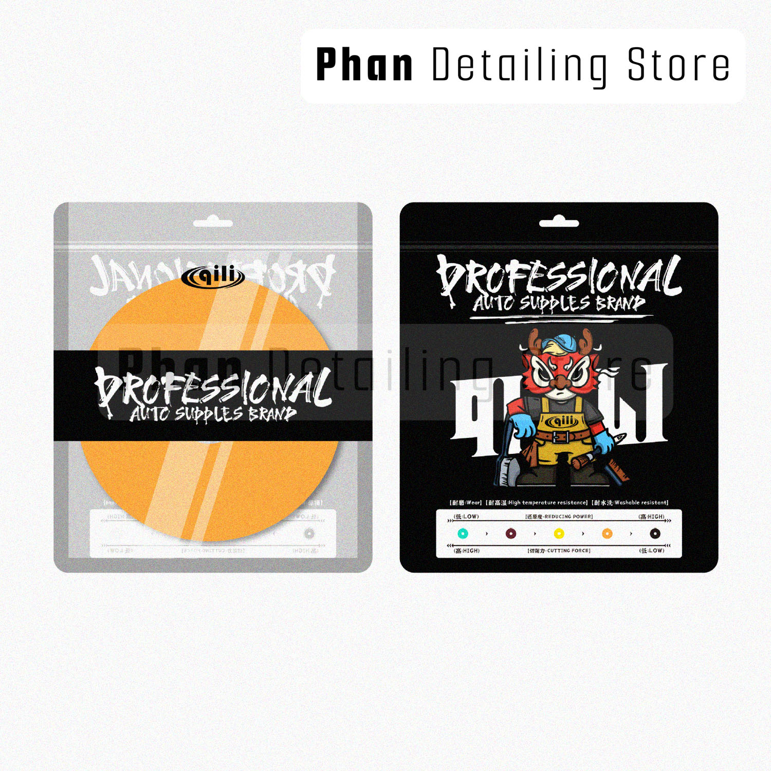 Phớt Xốp Cam Đánh Bóng Bước 2 / 3 Size 5 inc Qili